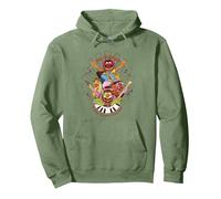 Disney The Muppets Dr Teeth & Electric Mayhem Keyboard Band Pullover Hoodie, Adult Unisex, Sage Green, Medium