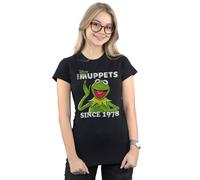 Disney Women's The Muppets Kermit Since 1978 Cotton T-Shirt in Black | Size: Small Disney Black S