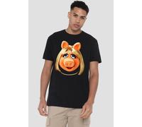 Disney The Muppets Miss Piggy Face T Shirt, Black Black