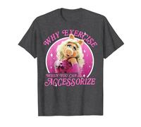 Disney The Muppets Miss Piggy Why Exercise Accessorize T-Shirt, Men, Dark Heather Grey, Small