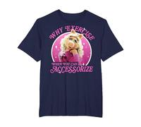 Disney The Muppets Miss Piggy Why Exercise Accessorize T-Shirt, Men's Big and Tall, Navy Blue, 3X Tall