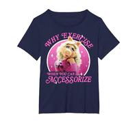 Disney The Muppets Miss Piggy Why Exercise Accessorize T-Shirt, Women's Plus, Navy Blue, 4X