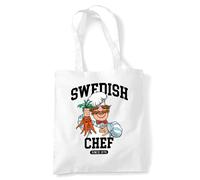 Disney The Muppets Swedish Chef Collegic Grocery Travel Reusable Tote Bag, W In White White