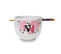 Disney The Nightmare Before Christmas Jack and Sally Ramen Bowl With Chopsticks