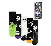 Disney The Nightmare Before Christmas Jack Skellington Calf Socks Set of 5 | Unisex Adult Socks with Skulls, Stripes & Characters | Everyday Wear & Halloween Merch - 7-11 UK