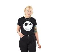 Vanilla Underground Disney The Nightmare Before Christmas Womens Black Jack Crop Top Cropped Short Sleeved T-Shirt (Xx-Large)