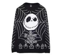 Disney The Nightmare Before Christmas Mens Jack Spider Web Knitted Jumper, Black, XS-5XL