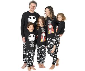 Disney The Nightmare Before Christmas Mens Pyjamas | Jack Skellington Sally Halloween Festive Long Sleeve Long Leg PJs Set | Matching Family Pajama Nightwear for Adults
