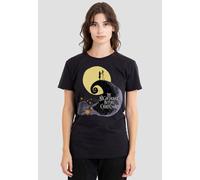 Disney Women's The Nightmare Before Christmas Moon Silhouette T-Shirt, Black | Size: XL Disney Black XL