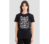 Disney Women's The Nightmare Before Christmas No Sleep Till Xmas T-Shirt, Black | Size: Small Disney Black S