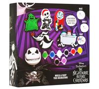 Disney The Nightmare Before Christmas Paint Your Own Christmas Tree Decorations, DIY Plaster Mould & Painting Set Arts and Crafts, Baubles Festive Décor (Purple TNBC)