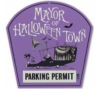 Disney The Nightmare Before Christmas Parking Permit Metal Wall Decor - Mayor of Halloween Town Official Parking Permit Sign