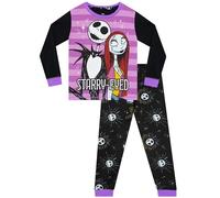 Disney The Nightmare Before Christmas Pyjamas | Jack Skellington Girls Pyjamas | Tim Burton Merchandise | Purple 6-7 Years