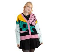Disney The Nightmare Before Christmas Sally Womens Long Sleeve V Neck Cardigan | Multicoloured Button Front Design Movie Inspired Casual Wear Merch - Small