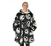 Disney Adult Zip Through Blanket Hoodie (Black White) in Black Disney Black One Size