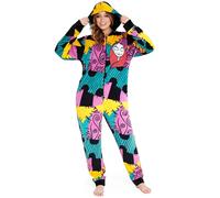 Disney The Nightmare Before Christmas Womens Fleece Onesie with Hood, Cosy Loungewear - Gifts for Her (Multi, S)