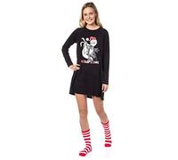 Disney The Nightmare Before Christmas Women's Jack Skellington No Sleep Til Xmas Sleep Shirt with Socks, Black, S