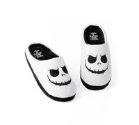 Disney The Nightmare Before Christmas Womens Slippers in White | Ladies Jack Skellington Ghost Halloween Footwear | Xmas Holiday NMBC Loungewear | Slip On House Shoes Nightwear Gift for Her