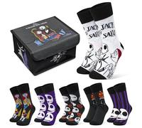 Disney The Nightmare Before Christmas Womens Socks 6 Pack Teens Calf Length Socks Soft Breathable Casual Work Gifts for Women