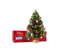 Nightmare Before Christmas Tree with 12 Baubles, 1.67ft Pre-lit Mini Artificial Tree with LED White String Lights Frosted Tips, Tabletop Xmax Gifts (Multi TNBC)