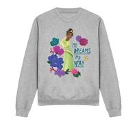 Disney The Princess And The Frog Tiana My Dreams, My Way Sweatshirt Light Grey Light Grey