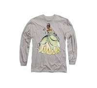 Disney The Princess & The Frog Be You. It's Beautiful With Tiana Long Sleeve T-Shirt, Athletic Heather in Light Grey | Size: Medium Disney Light Grey M