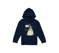 Disney The Princess & The Frog Tiana Does Not Kiss Frogs Youth Kids Pull-Over Hoodie, Navy | Size: 9-11 Years Disney Navy 9-11 Years