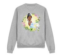 Disney The Princess & The Frog Tiana & Prince Naveen Sweatshirt Light Grey | Size: XL Disney Light Grey XL