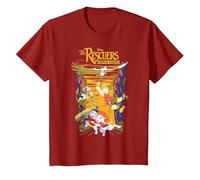 Disney The Rescuers Down Under Group Shot Sunset Poster T-Shirt, Youth, Cranberry Red, 3T