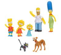 THE SIMPSONS Action Figures Family Multi-Pack 6.35cm Figures | Includes Homer, Marge, Bart, Lisa, Maggie, Santa's Little Helper, and Snowball II