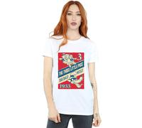Disney Three Little Pigs And The Big Bad Wolf Cotton Boyfriend T-Shirt In White White S
