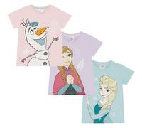 Disney Three Pack 100% Cotton Frozen T Shirts Elsa, Anna, Olaf 2-10yrs (UK, Age, 7 Years, 8 Years, Regular) Multi