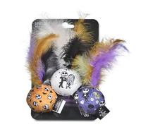 Disney Tim Burton's Nightmare Before Christmas: Jingle Balls Cat Toys - 3PK | Feather Balls with Catnip Inside, Official Cat Toys