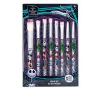 Disney Tim Burton's The Nightmare Before Christmas 8-Piece Makeup Brushes Set for eyeshadow, highlighter, blush, Soft Hairs, Makeup Kit for Girls 8+, by Townley Girl