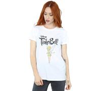 (5XL, White) Disney Womens/Ladies Tinker Bell Flying Tink Cotton Boyfriend T-Shirt