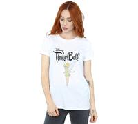 (5XL, White) Disney Womens/Ladies Tinker Bell Flying Tink Cotton Boyfriend T-Shirt