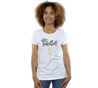 Disney Women's Tinker Bell Flying Tink Cotton T-Shirt in White | Size: Medium Disney White M