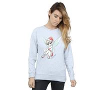 Disney Women's Tinkerbell Christmas Fairy Sweatshirt in Grey | Size: XL Disney Grey XL