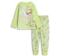 Disney Tinkerbell Girls Green Long Sleeve Long Leg Pyjama Set | Inspirational 'Faith, Trust, and Pixie Dust' Print | Kids Sleepwear Loungewear Merch - 7-8 Years
