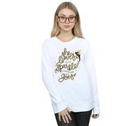 Disney Women's Tinkerbell Stars Sweatshirt Large White