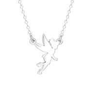 Disney Tinkerbell Sterling Silver Fairy Silhouette Pendant Necklace; 18" Chain