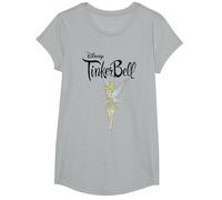 Disney Tinkerbell T-Shirt, Girls, Heather Grey, Small