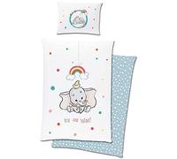 Disney Toddler Baby Bedding Dumbo Shine 100 x 135 + 40 x 60 cm 100% Cotton Linon Circus Elephant Timothy Q Mouse Stork Prissy Giggles Jim Crow Circus Director German Size with Zip