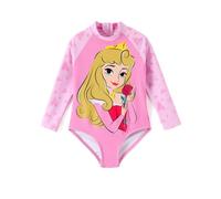 Disney Toddler Girls UPF 50 One Piece Swimsuit Size 2-6 Years | Officially licensed, UPF50 sun protection, quick-drying, long sleeves, summer swimsuit for little girls