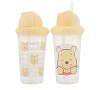 Disney Toddler Sippy Cups for Boys and Girls | 10 Ounce Sippy Cup Pack of Two with Straw and Lid | Durable Blue Leak Proof Travel Water Bottle for Toddlers