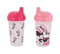 Disney Toddler Sippy Cups for Girls| 10 Ounce Minnie Mouse Sippy Cup Pack of Two with Straw and Lid | Durable Blue Leak Proof Travel Water Bottle for Toddlers
