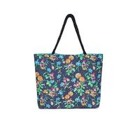 Disney Tote Travel Bag Minnie Mouse Floral Print (Minnie Black)