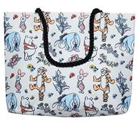 Disney Tote Winnie the Pooh Eeyore Piglet Tigger Beach Print Lightweight Bag, Multicolor, One Size