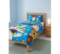 Disney Toy Story 5 Blue Single Duvet Cover Set | Reversible Bedding with Pillowcase | Woody Buzz Jessie Character Print Quilt Cover | Kids Bedroom Decor | Single Bed Set | Toy Story Merch