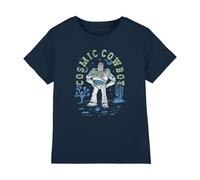 Disney Toy Story 5 Buzz Cosmic Cowboy Kids T Shirt, Navy, 5-6Y